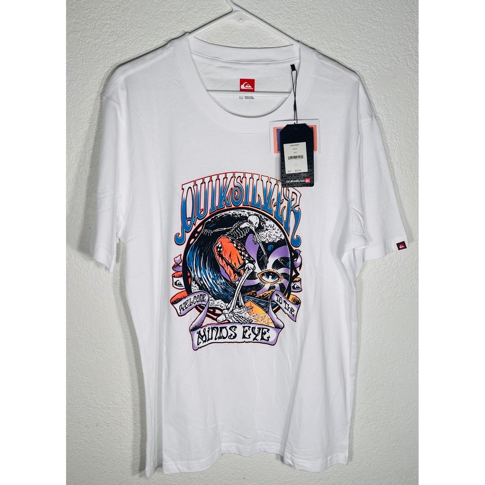 NWT Quiksilver "The Land Down Under" Graphic Tee – White / Men's Large